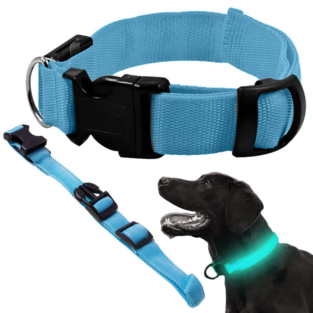 Obroża LED dla Psa i Kota Świecąca w Ciemności Regulowana Niebieska 59cm